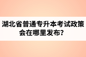 湖北省普通專升本考試政策會在哪里發(fā)布？以哪里的信息為準(zhǔn)？