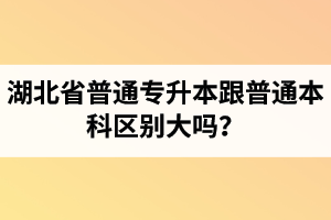 湖北省普通專升本跟普通本科區(qū)別大嗎？專升本專業(yè)課考什么內(nèi)容？