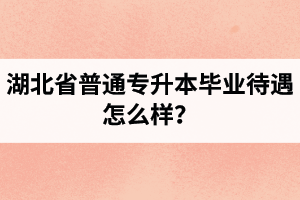 湖北省普通專升本畢業(yè)待遇怎么樣？