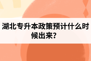 湖北專升本政策預(yù)計什么時候出來？報名前需要做好哪些事情？