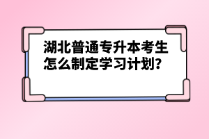 湖北普通專升本考生怎么制定學(xué)習(xí)計(jì)劃？