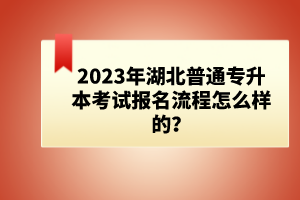 2023年湖北普通專升本考試報(bào)名流程怎么樣的？