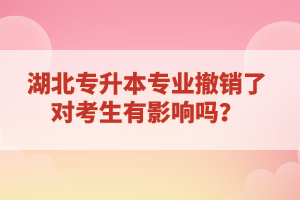 湖北專升本專業(yè)撤銷了對考生有影響嗎？