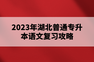 2023年湖北普通專升本語(yǔ)文復(fù)習(xí)攻略