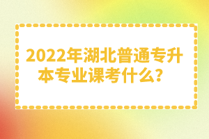 2022年湖北普通專升本專業(yè)課考什么？