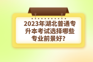 2023年湖北普通專升本考試選擇哪些專業(yè)前景好？