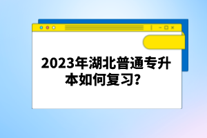 2023年湖北普通專升本如何復(fù)習(xí)？