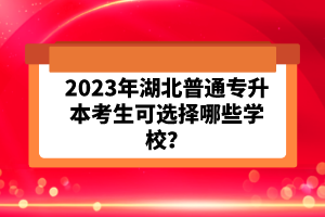 2023年湖北普通專升本考生可選擇哪些學(xué)校？