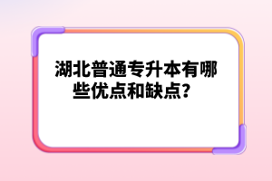 湖北普通專升本有哪些優(yōu)點(diǎn)和缺點(diǎn)？