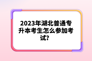 2023年湖北普通專升本考生怎么參加考試？