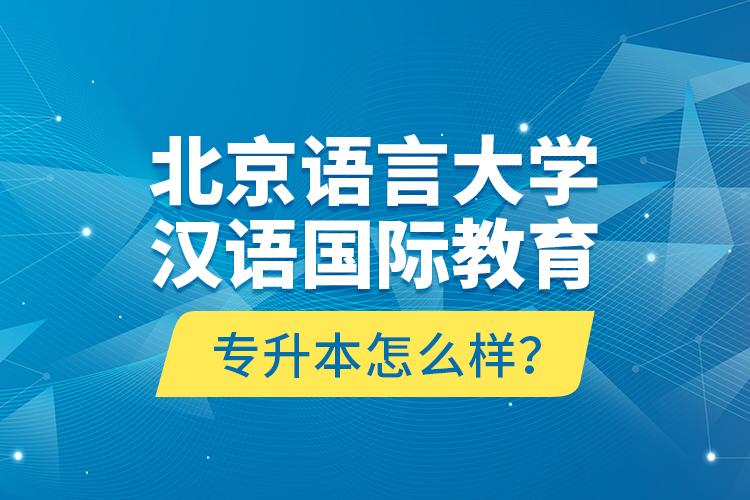 北京語言大學(xué)漢語國(guó)際教育專升本怎么樣？