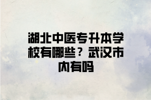 武漢有可以報中醫(yī)類專業(yè)的湖北普通專升本學(xué)校嗎？