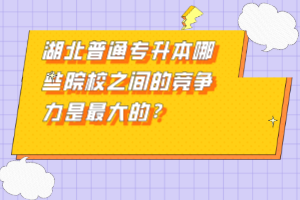 湖北普通專(zhuān)升本哪些院校之間的競(jìng)爭(zhēng)力是最大的？