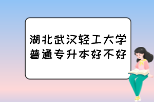 湖北武漢輕工大學(xué)普通專升本好不好？